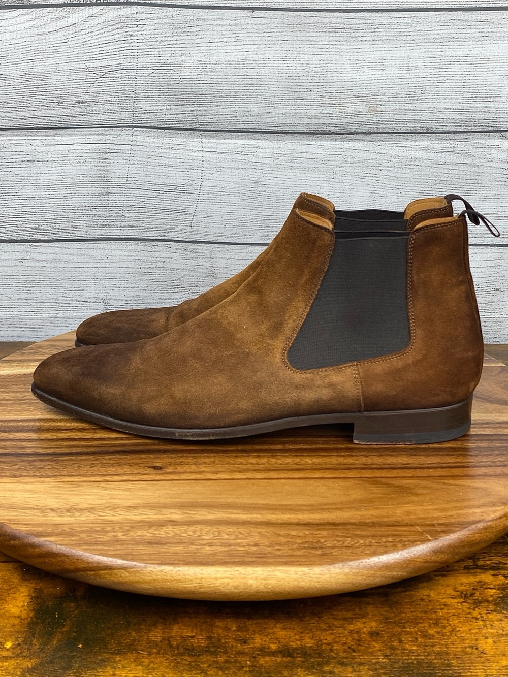Magnanni Shaw II Men's Cognac Suede Chelsea Boots Shoe Size 9.5 M